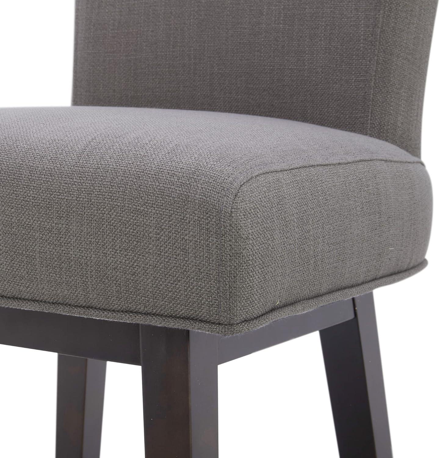 image:imageCHITA 26 Inch Counter Height Swivel Bar Stools Set of 2 FSC Certified Modern Upholstered Faux Leather Swivel Barstool Chair with Back Creamy GreyFlint Grey Performance Fabric