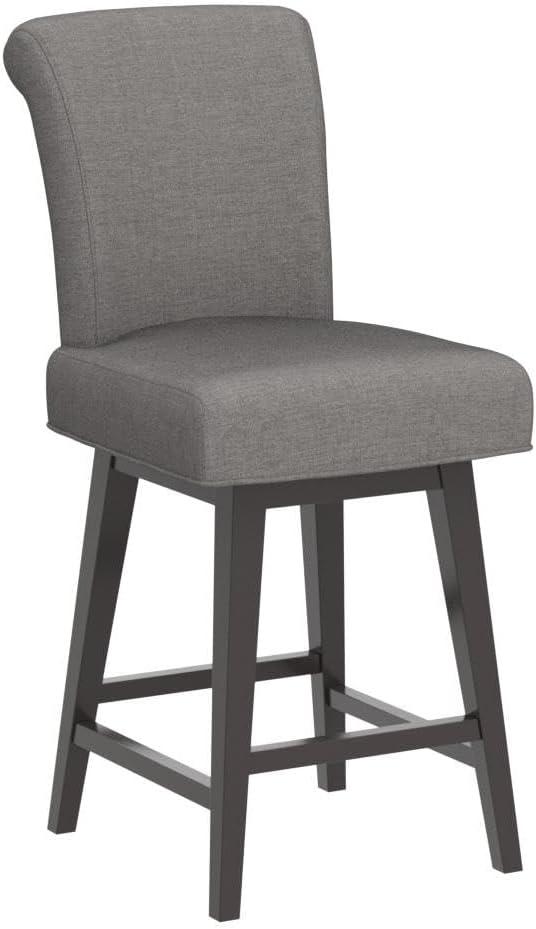 image:imageCHITA 26 Inch Counter Height Swivel Bar Stools Set of 2 FSC Certified Modern Upholstered Faux Leather Swivel Barstool Chair with Back Creamy GreyFlint