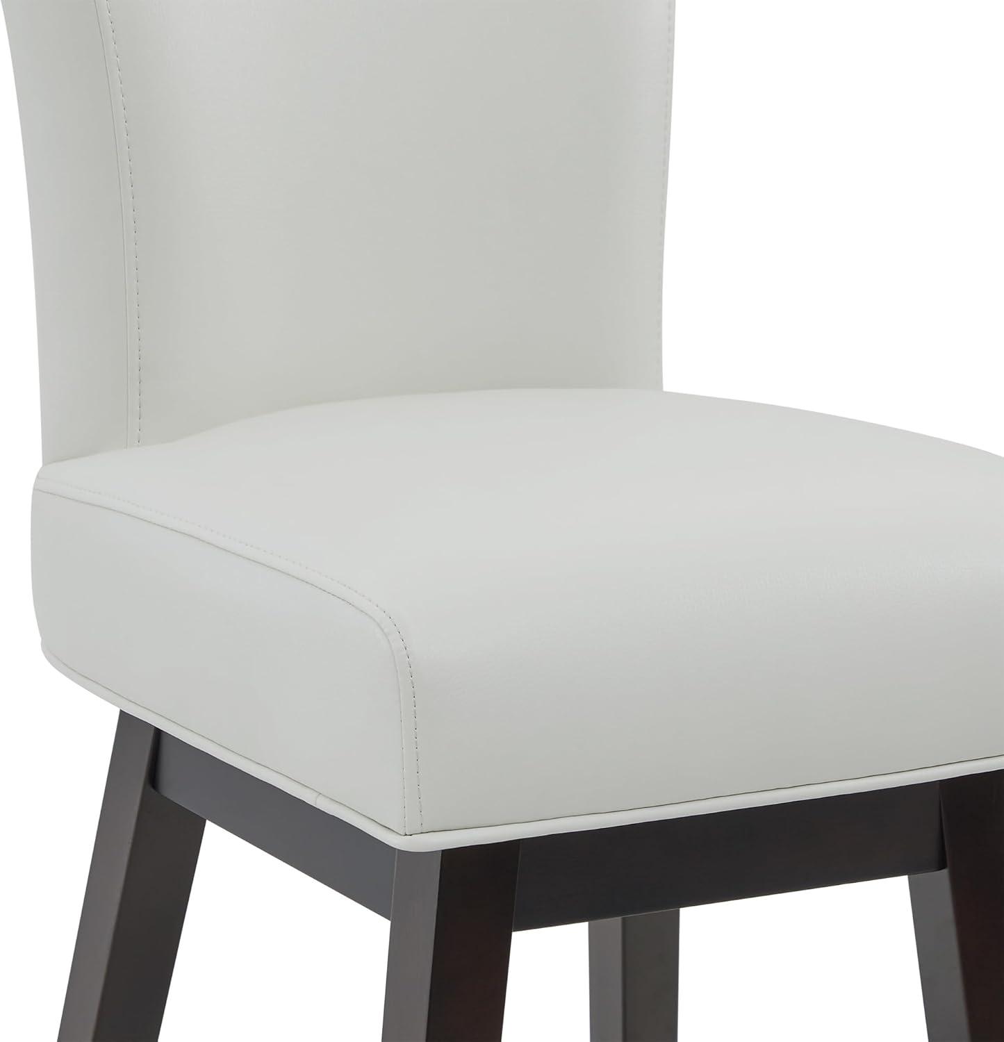 image:imageCHITA 26 Inch Counter Height Swivel Bar Stools Set of 2 FSC Certified Modern Upholstered Faux Leather Swivel Barstool Chair with Back Creamy GreyWhite