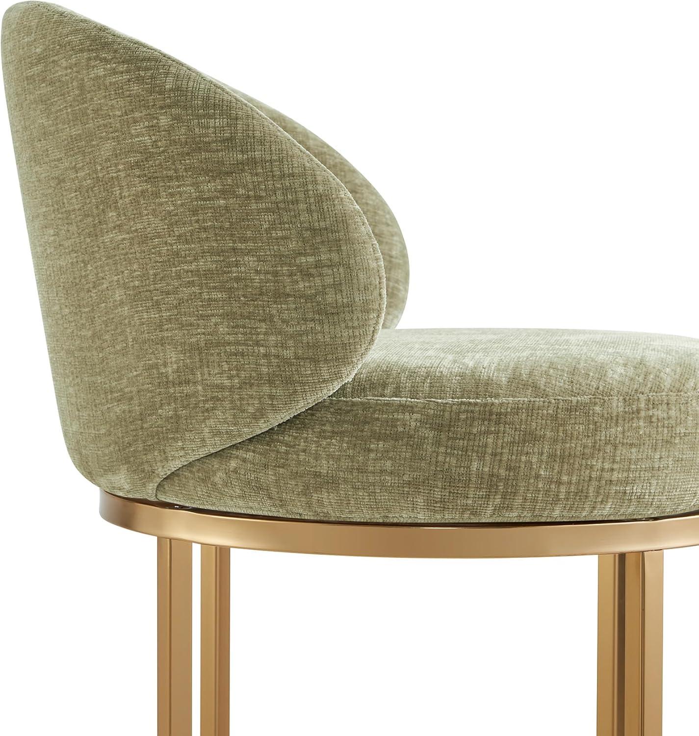 image:imageCHITA Counter Height Bar Stools Set of 2 Swivel Upholstered Barstools with Back Sturdy Metal Base 268 Seat Height SandGreenGold