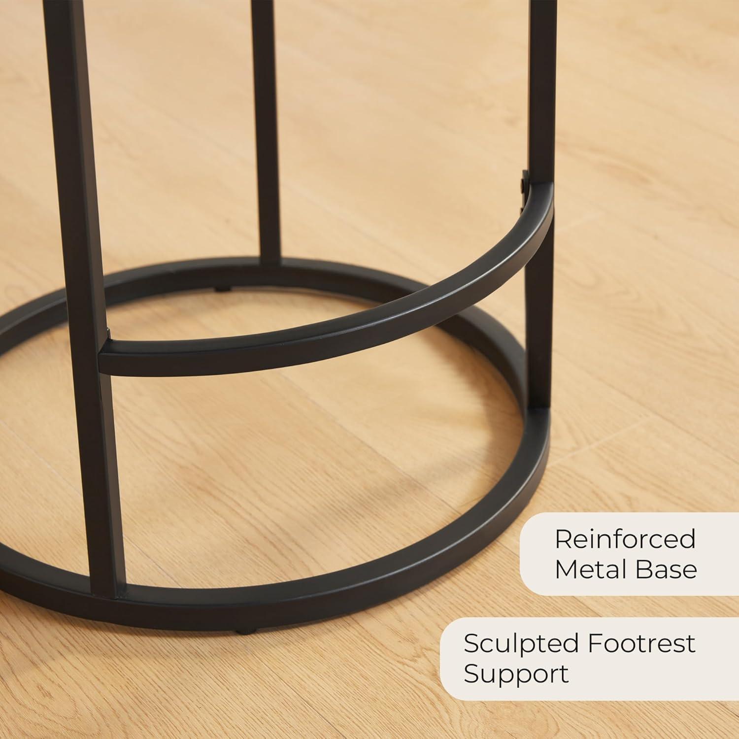 image:imageCHITA Counter Height Bar Stools Set of 2 Swivel Upholstered Barstools with Back Sturdy Metal Base 268 Seat Height SandMochaBlack