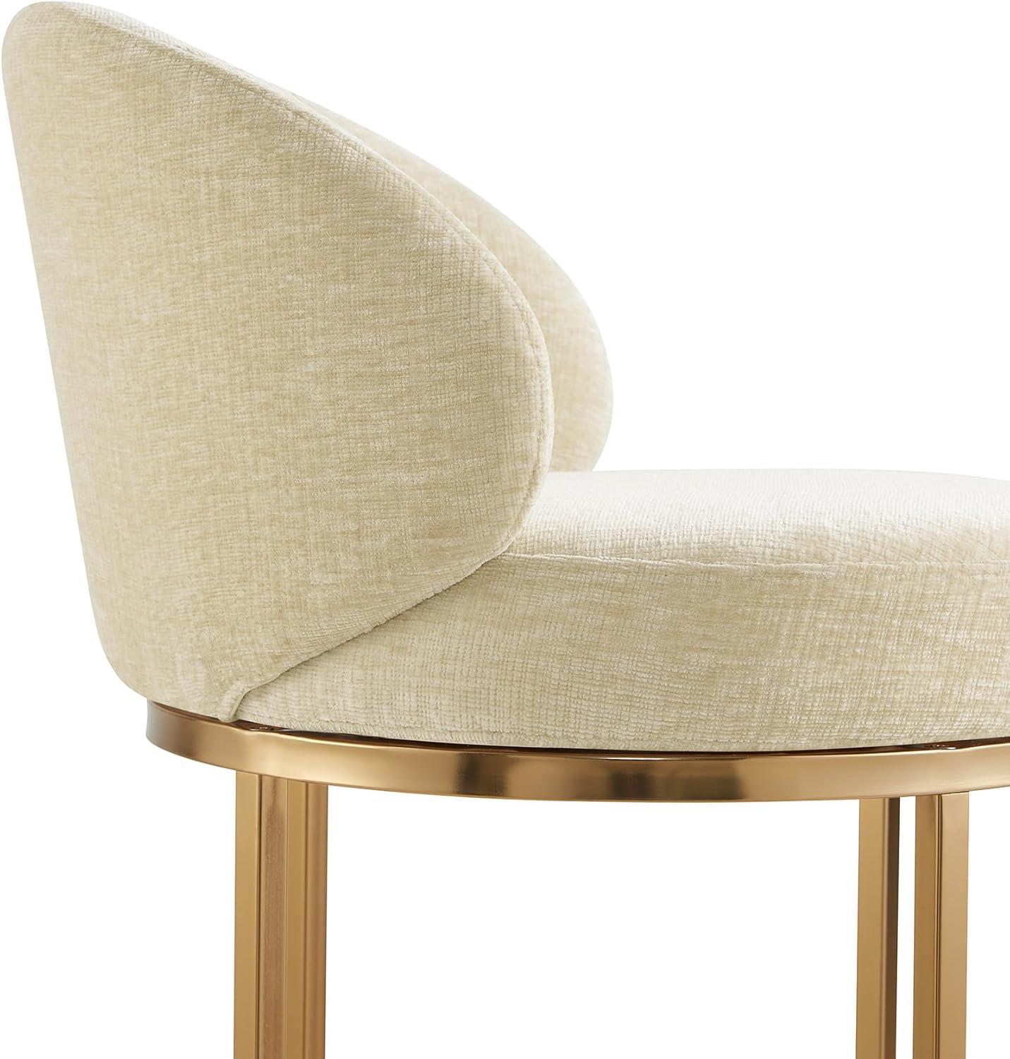image:imageCHITA Counter Height Bar Stools Set of 2 Swivel Upholstered Barstools with Back Sturdy Metal Base 268 Seat Height SandSandGold