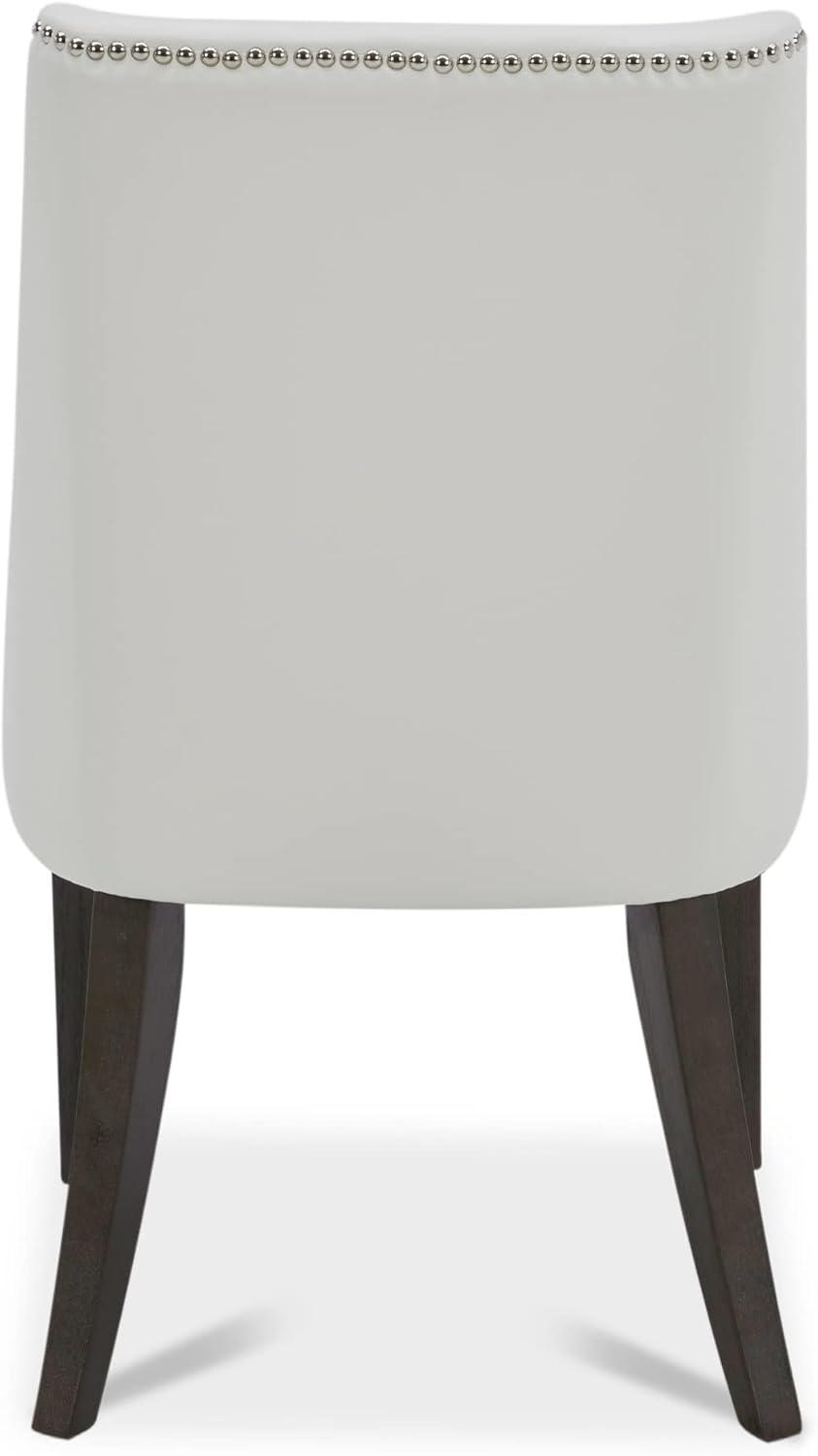 image:imageCHITA Farmhouse High Back Dining ChairsFabric Modern Upholstered Chairs Dining Room Chairs Set of 2LinenWhite