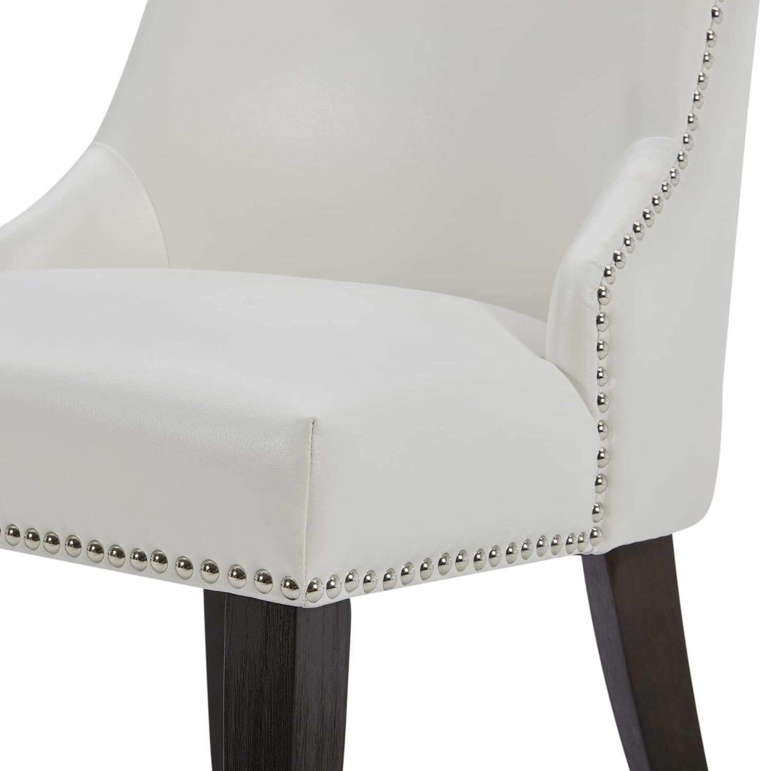image:imageCHITA Farmhouse High Back Dining ChairsFabric Modern Upholstered Chairs Dining Room Chairs Set of 2LinenWhite