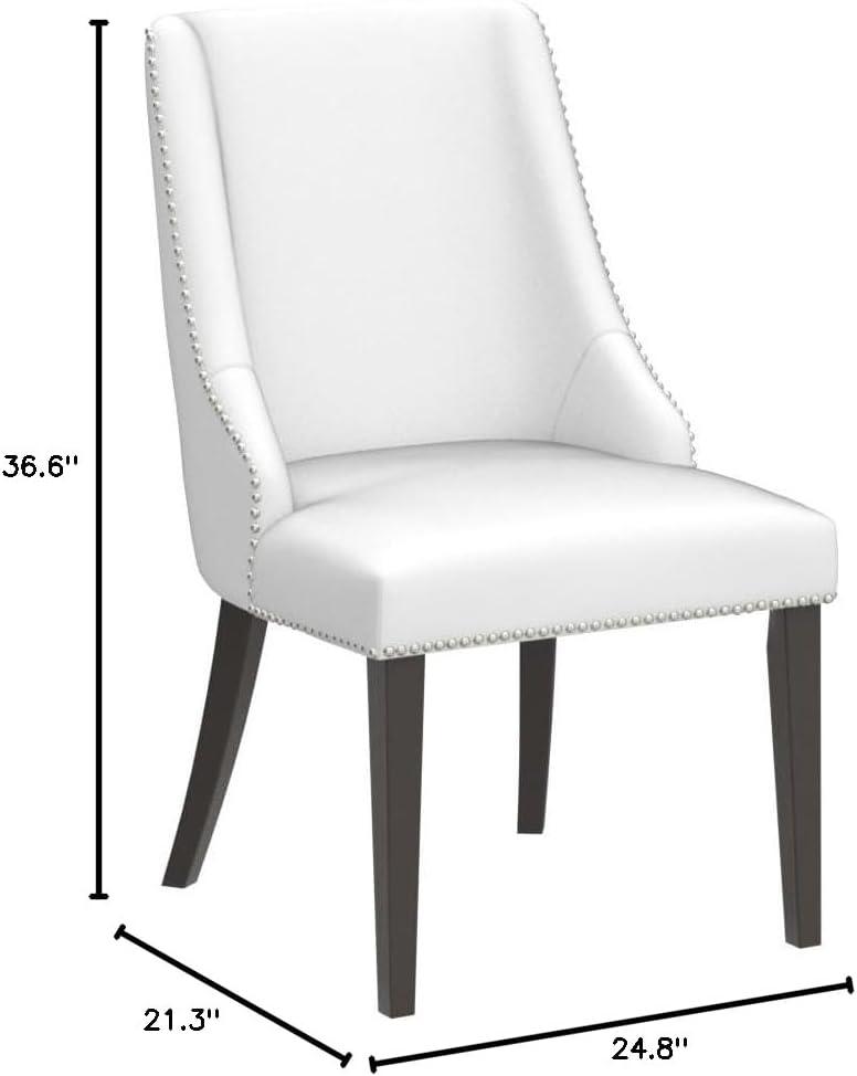 image:imageCHITA Farmhouse High Back Dining ChairsFabric Modern Upholstered Chairs Dining Room Chairs Set of 2LinenWhite