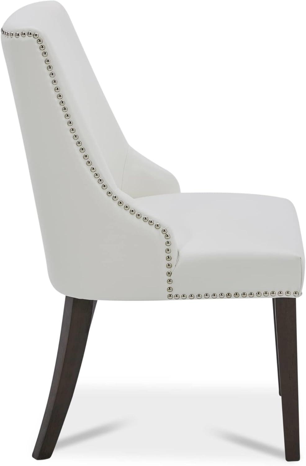 image:imageCHITA Farmhouse High Back Dining ChairsFabric Modern Upholstered Chairs Dining Room Chairs Set of 2LinenWhite