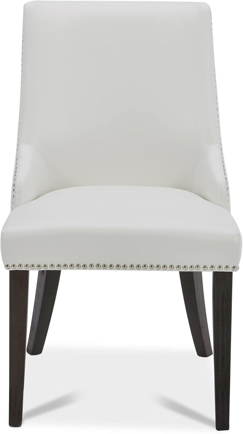 image:imageCHITA Farmhouse High Back Dining ChairsFabric Modern Upholstered Chairs Dining Room Chairs Set of 2LinenWhite