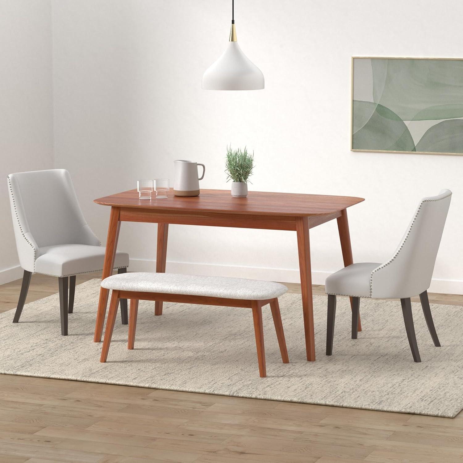 image:imageCHITA Farmhouse High Back Dining ChairsFabric Modern Upholstered Chairs Dining Room Chairs Set of 2LinenWhite