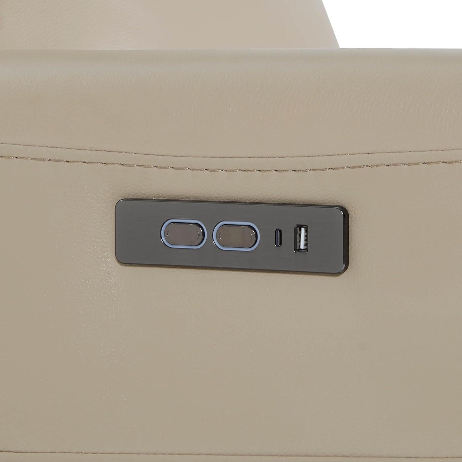 image:imageCHITA Genuine Leather Power Recliner Chair for Adults Electric Wall Hugger Recliner for Small Spaces Modern Living Room and RV Recliner Chair with Adjustable Power Headrest amp Charging Ports BrownGenuine Leather in Latte Tan