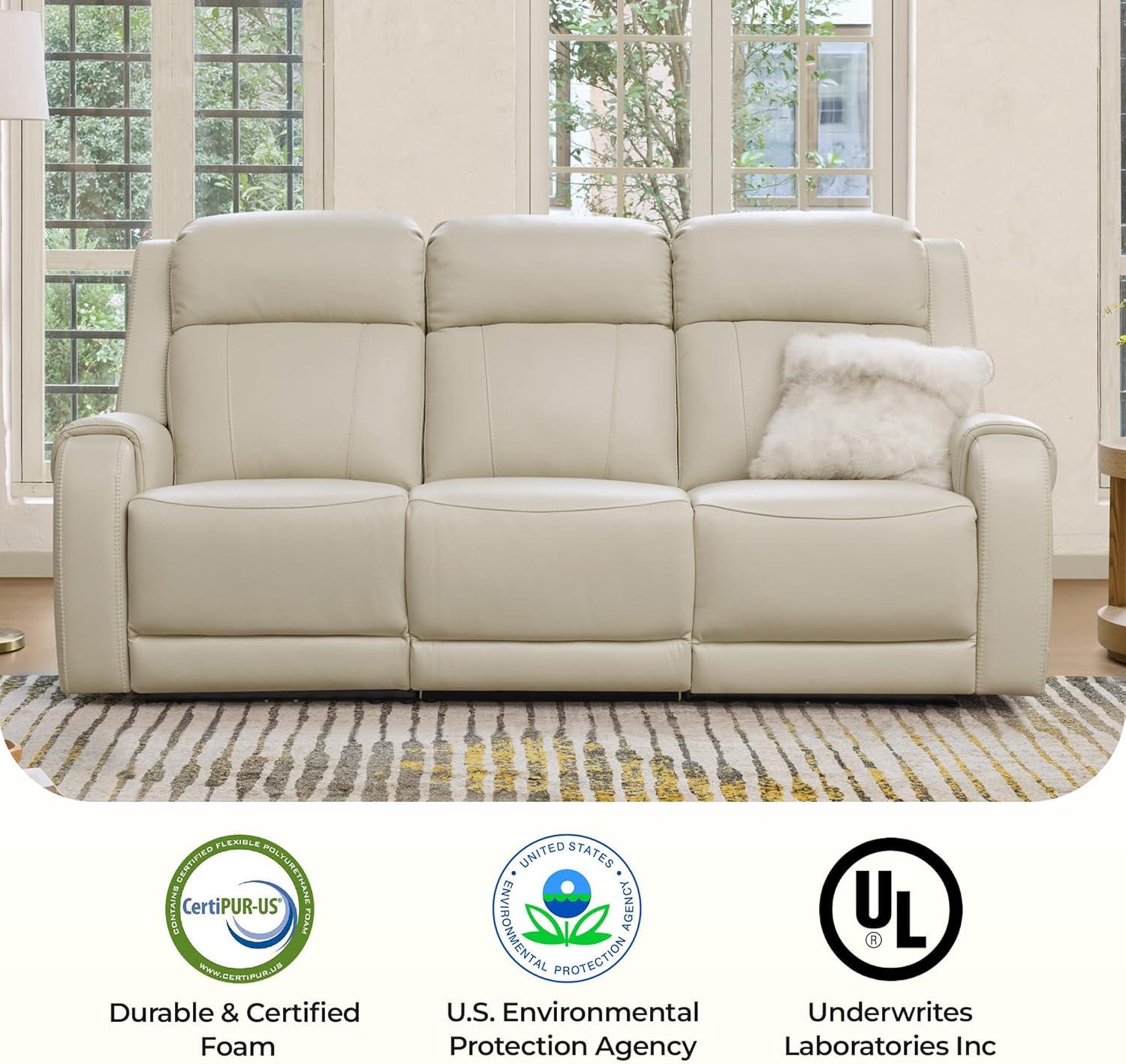 image:imageCHITA Genuine Leather Power Recliner Sofa Wall Hugger Reclining Loveseat with Console Power Headrest Dual Motor Wireless amp USB Charging Ports Recliner Couch for Living Room RV Leather in SaddleCream