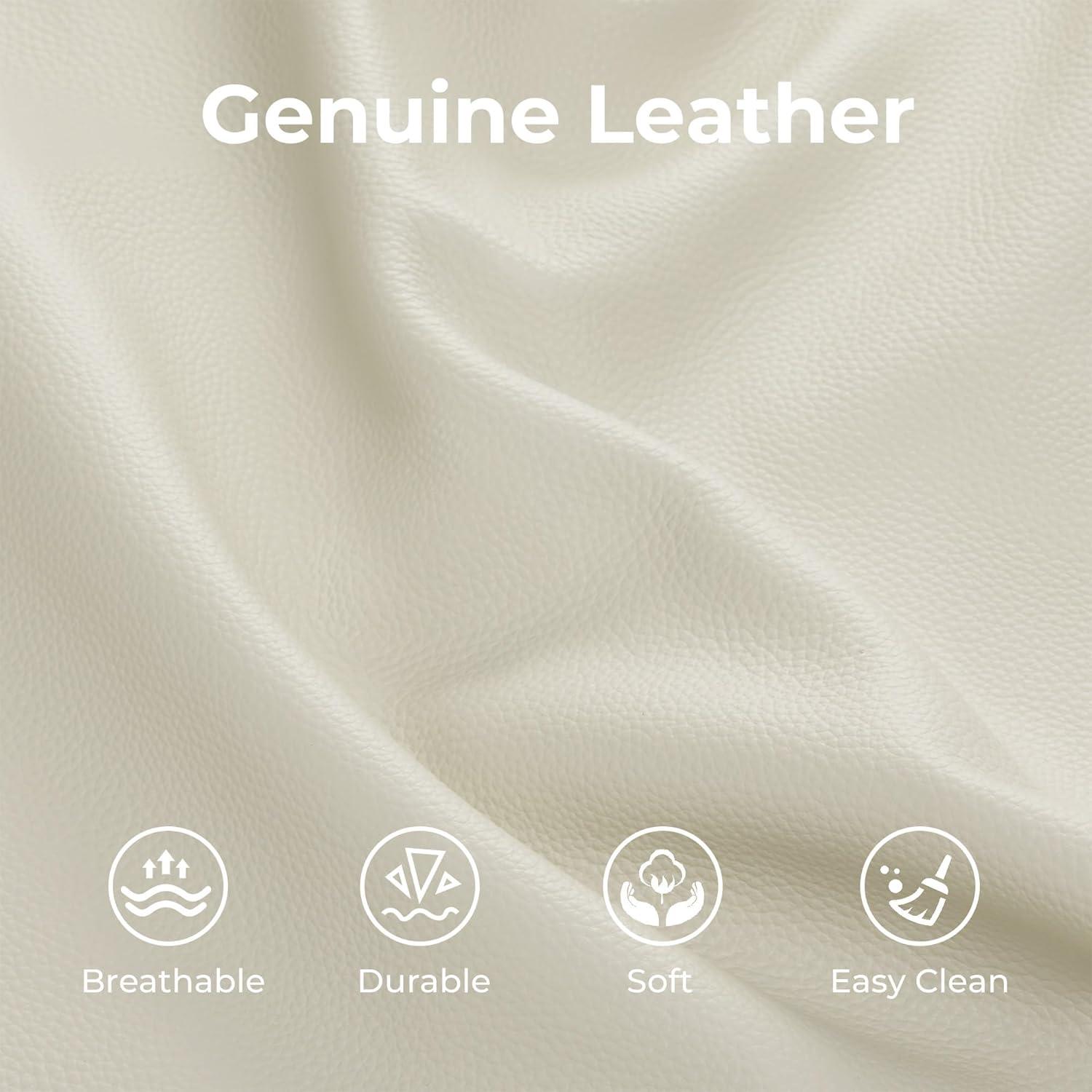 image:imageCHITA Genuine Leather Power Recliner Sofa Wall Hugger Reclining Loveseat with Console Power Headrest Dual Motor Wireless amp USB Charging Ports Recliner Couch for Living Room RV Leather in SaddleCream