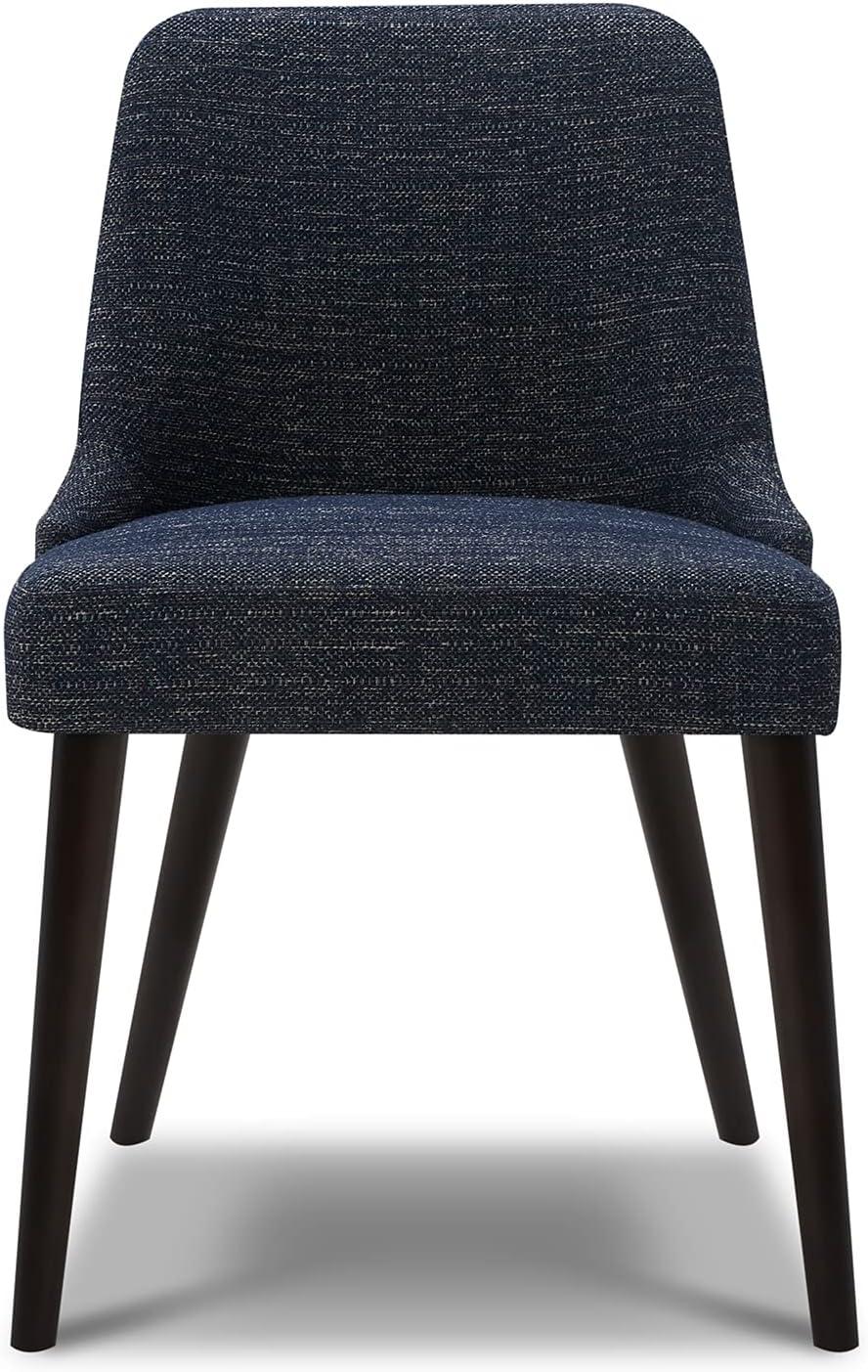 image:imageCHITA MidCentury Modern Dining Chair Upholstered Fabric Accent Chair for Dining Room Set of 2 Flax Beige in FabricDark Blue in Fabric