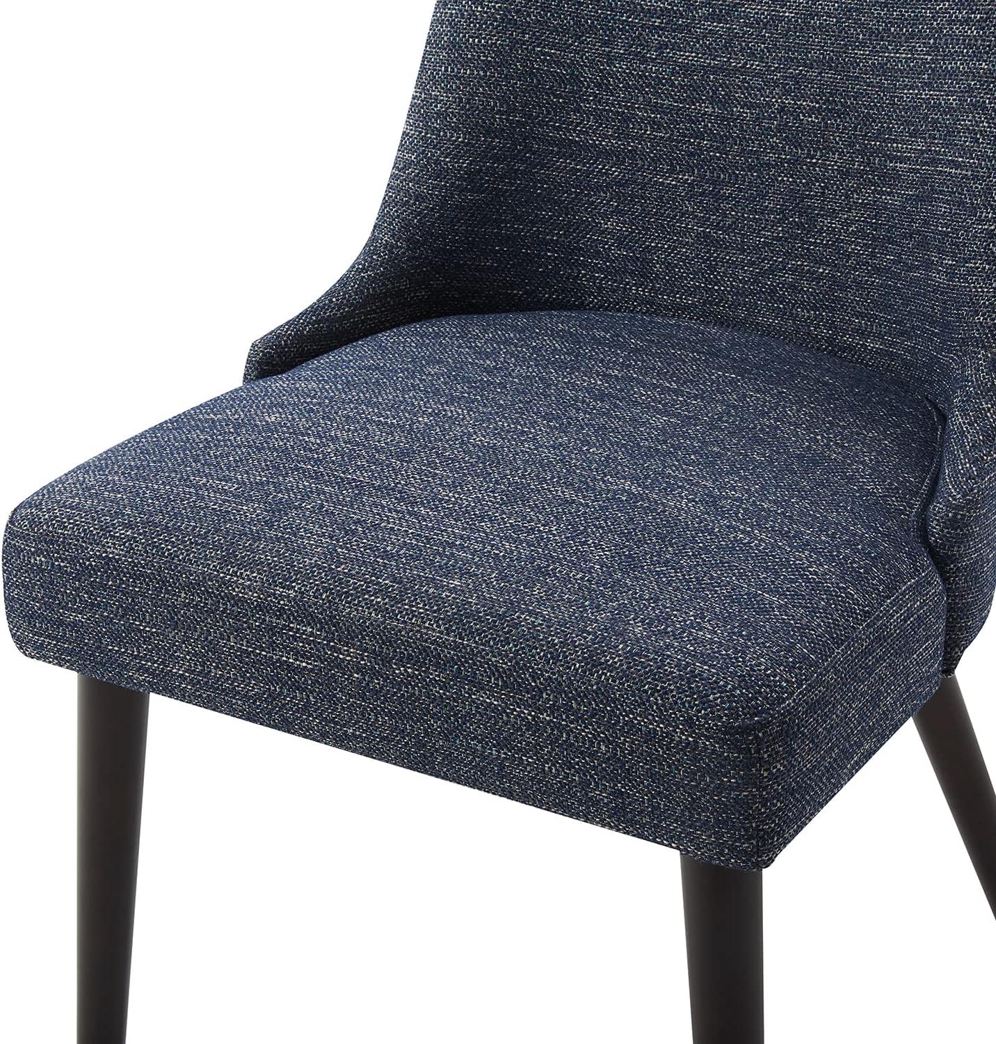 image:imageCHITA MidCentury Modern Dining Chair Upholstered Fabric Accent Chair for Dining Room Set of 2 Flax Beige in FabricDark Blue in Fabric