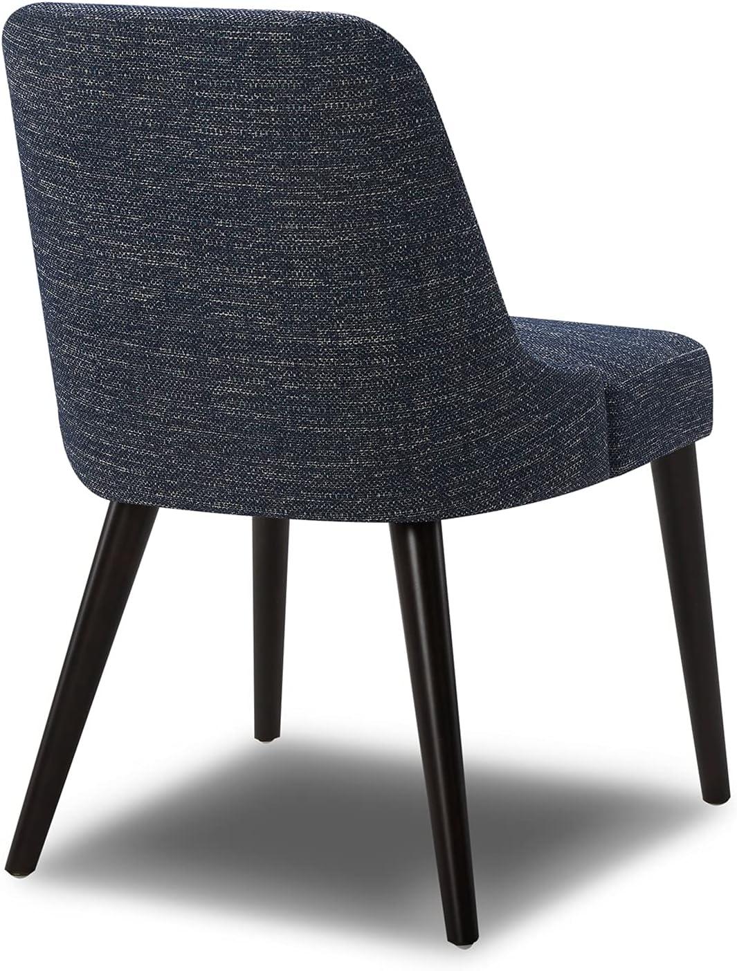 image:imageCHITA MidCentury Modern Dining Chair Upholstered Fabric Accent Chair for Dining Room Set of 2 Flax Beige in FabricDark Blue in Fabric