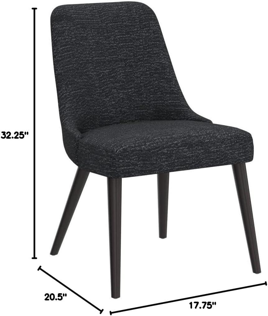 image:imageCHITA MidCentury Modern Dining Chair Upholstered Fabric Accent Chair for Dining Room Set of 2 Flax Beige in FabricDark Blue in Fabric