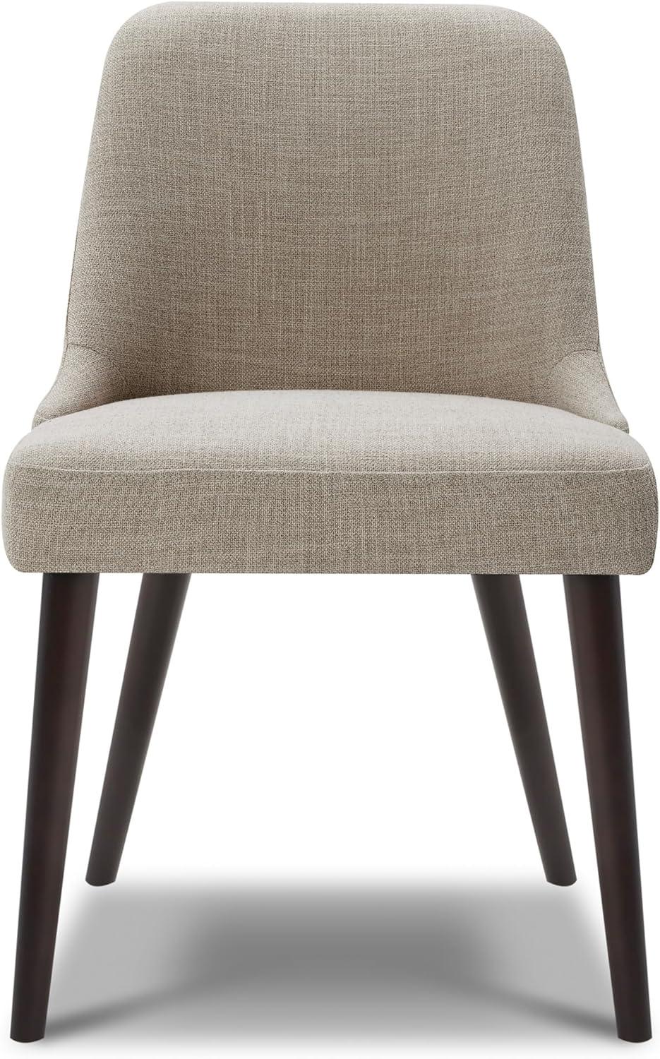 image:imageCHITA MidCentury Modern Dining Chair Upholstered Fabric Accent Chair for Dining Room Set of 2 Flax Beige in FabricFlax Beige in Fabric