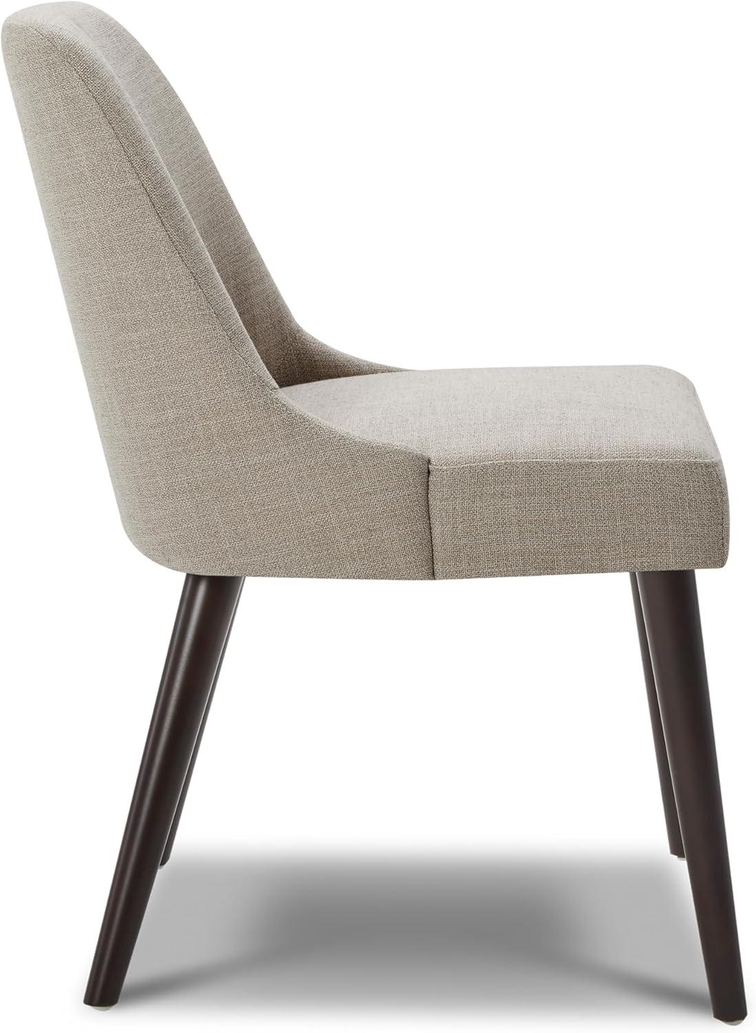 image:imageCHITA MidCentury Modern Dining Chair Upholstered Fabric Accent Chair for Dining Room Set of 2 Flax Beige in FabricFlax Beige in Fabric