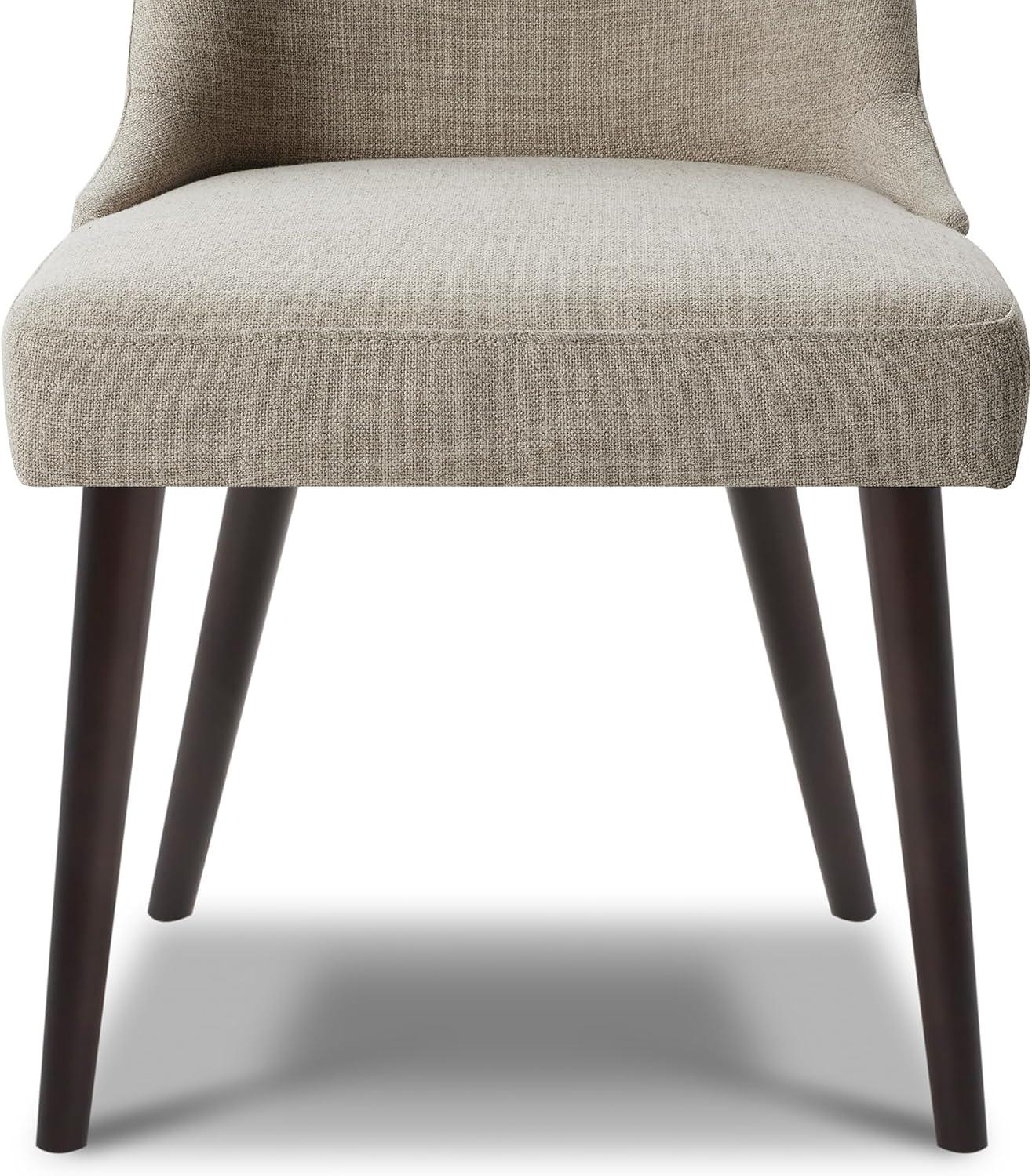 image:imageCHITA MidCentury Modern Dining Chair Upholstered Fabric Accent Chair for Dining Room Set of 2 Flax Beige in FabricFlax Beige in Fabric