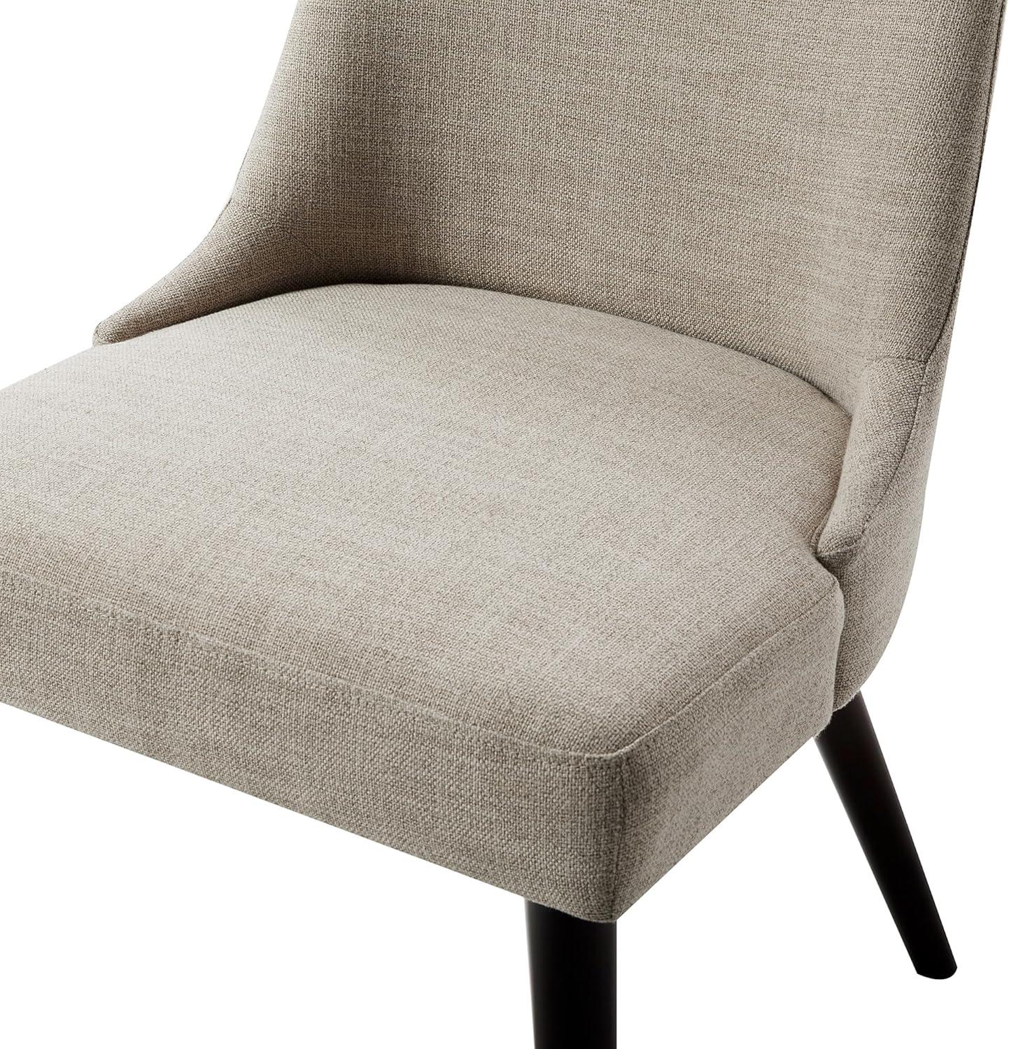 image:imageCHITA MidCentury Modern Dining Chair Upholstered Fabric Accent Chair for Dining Room Set of 2 Flax Beige in FabricFlax Beige in Fabric