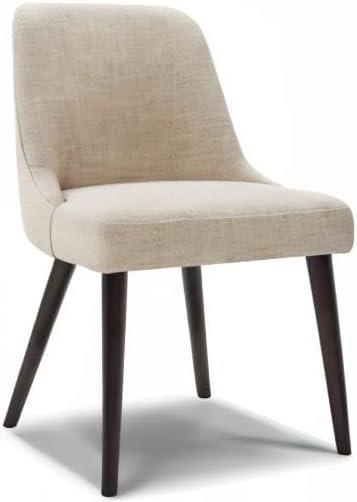 image:imageCHITA MidCentury Modern Dining Chair Upholstered Fabric Accent Chair for Dining Room Set of 2 Flax Beige in FabricFlax Beige in Fabric