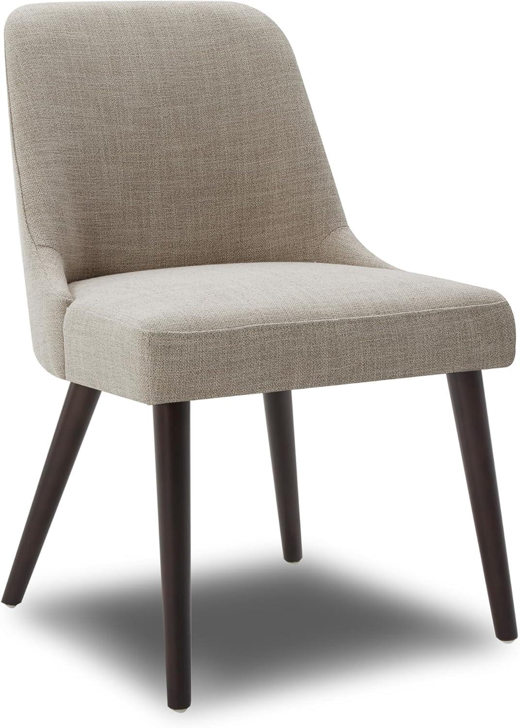 image:imageCHITA MidCentury Modern Dining Chair Upholstered Fabric Accent Chair for Dining Room Set of 2 Flax Beige in FabricFlax Beige in Fabric