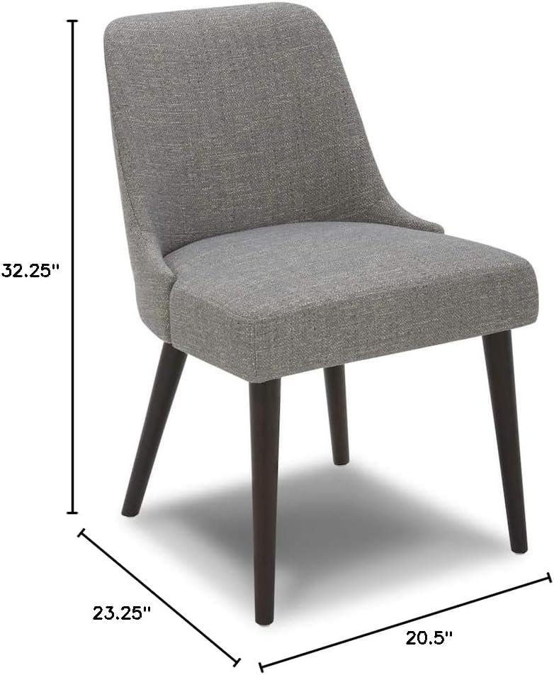 image:imageCHITA MidCentury Modern Dining Chair Upholstered Fabric Accent Chair for Dining Room Set of 2 Flax Beige in FabricFog in Contemporaryfabric