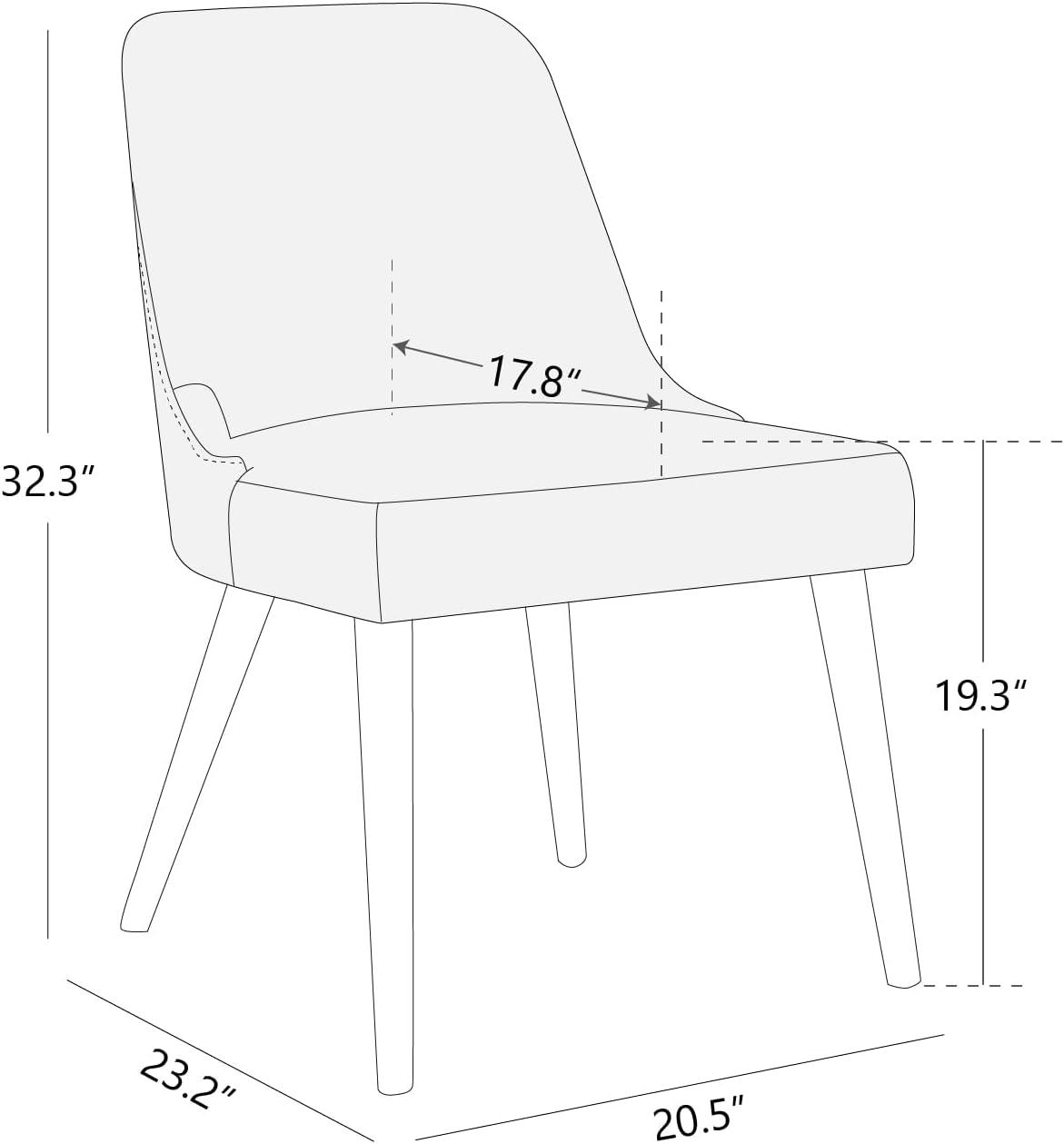 image:imageCHITA MidCentury Modern Dining Chair Upholstered Fabric Accent Chair for Dining Room Set of 2 Flax Beige in FabricIvory in Contemporaryfabric