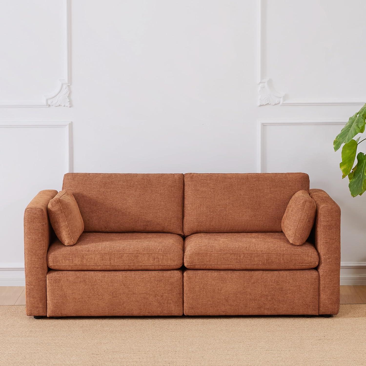 image:imageCHITA Oversized Modular Sectional Sofa FSC Certified L Shaped Couch Reversible Chaise Modular Sectional Couch for Living Room112 inch Width 4 Seat Modular Sofa with Storage Ottoman Moss GreenTerracotta