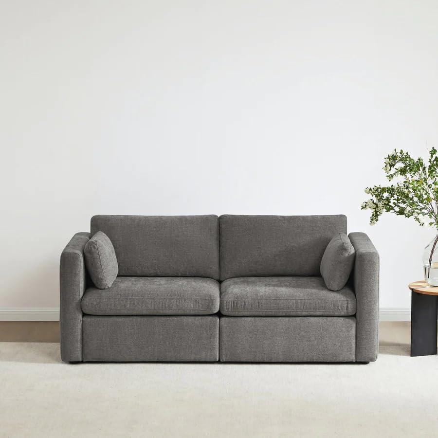 image:imageCHITA Oversized Modular Sectional Sofa FSC Certified L Shaped Couch Reversible Chaise Modular Sectional Couch for Living Room112 inch Width 4 Seat Modular Sofa with Storage Ottoman Moss GreenGrey