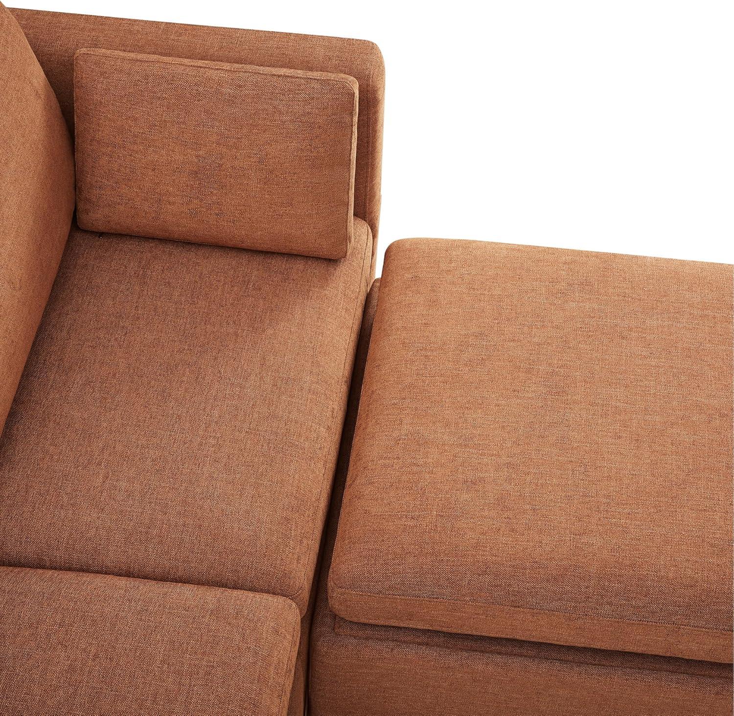 image:imageCHITA Oversized Modular Sectional Sofa FSC Certified L Shaped Couch Reversible Chaise Modular Sectional Couch for Living Room112 inch Width 4 Seat Modular Sofa with Storage Ottoman Moss GreenTerracotta