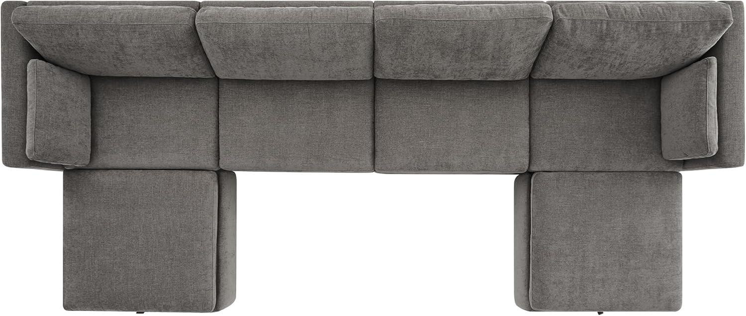 image:imageCHITA Oversized Modular Sectional Sofa FSC Certified L Shaped Couch Reversible Chaise Modular Sectional Couch for Living Room112 inch Width 4 Seat Modular Sofa with Storage Ottoman Moss GreenGrey