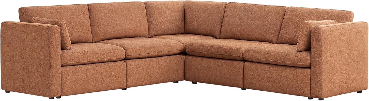 image:imageCHITA Oversized Modular Sectional Sofa FSC Certified L Shaped Couch Reversible Chaise Modular Sectional Couch for Living Room112 inch Width 4 Seat Modular Sofa with Storage Ottoman Moss GreenTerracotta