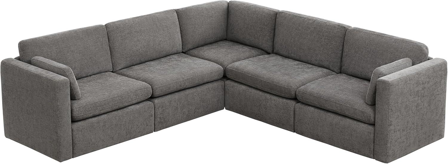 image:imageCHITA Oversized Modular Sectional Sofa FSC Certified L Shaped Couch Reversible Chaise Modular Sectional Couch for Living Room112 inch Width 4 Seat Modular Sofa with Storage Ottoman Moss GreenGrey