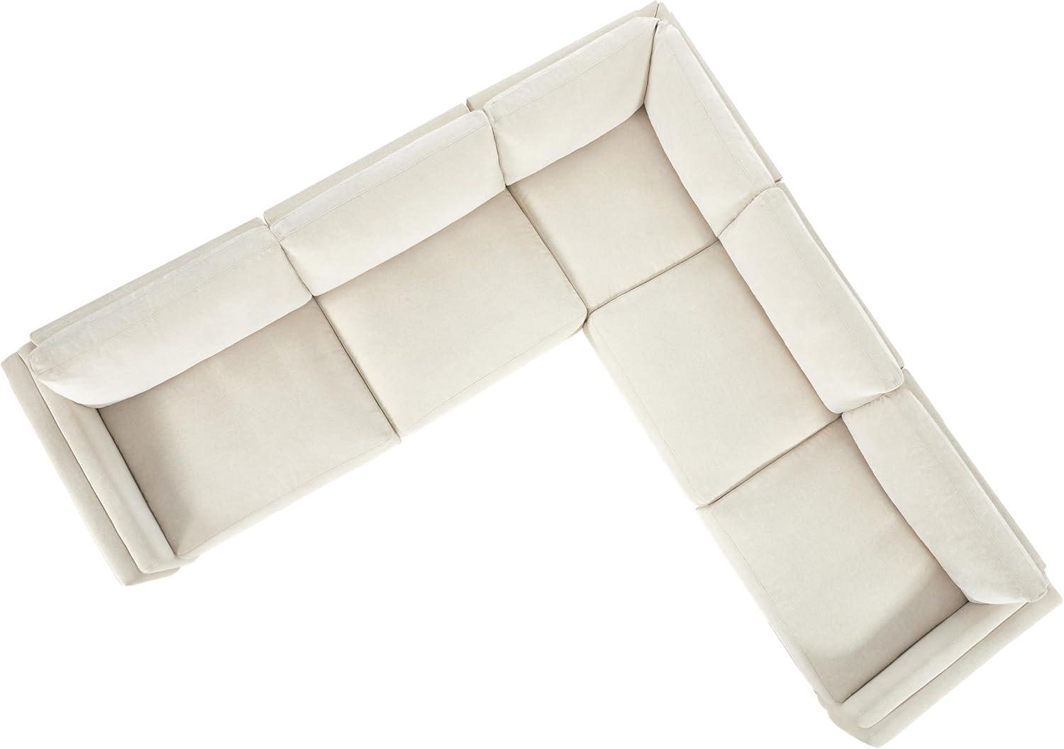 image:imageCHITA Super Large Luxury L Shape Convertible Sectional Modular Sofa Down Filled Modern Sofa with Ottoman Deep Seat Cloud Couch 118 inch Width 4 Seat Couch with Solid Wood Leg LinenLinen