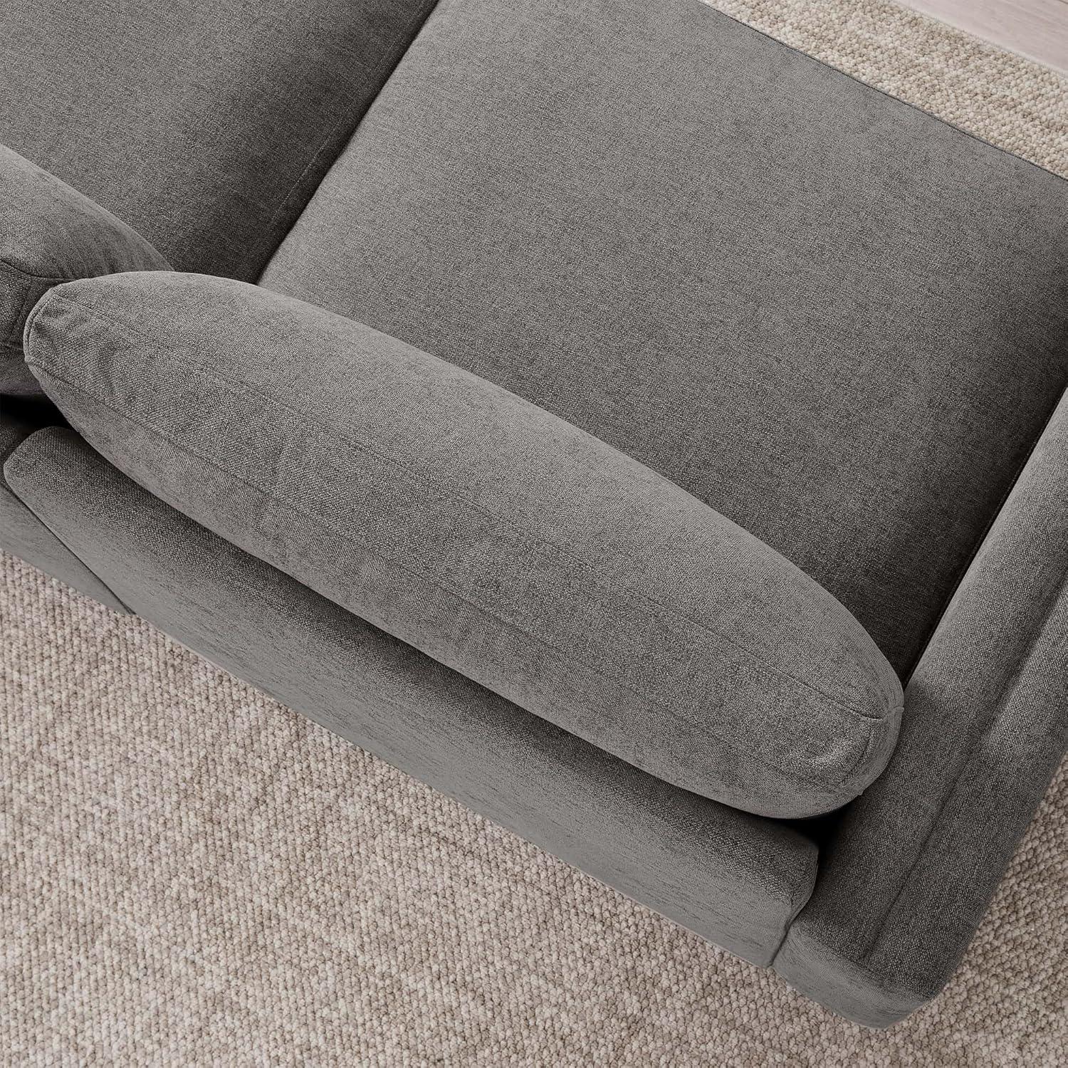 image:imageCHITA Super Large Luxury L Shape Convertible Sectional Modular Sofa Down Filled Modern Sofa with Ottoman Deep Seat Cloud Couch 118 inch Width 4 Seat Couch with Solid Wood Leg LinenGrey