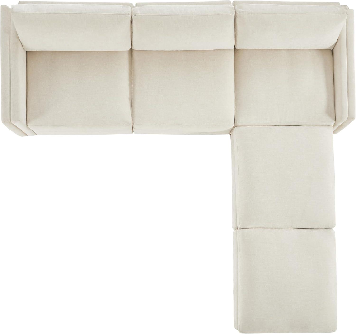 image:imageCHITA Super Large Luxury L Shape Convertible Sectional Modular Sofa Down Filled Modern Sofa with Ottoman Deep Seat Cloud Couch 118 inch Width 4 Seat Couch with Solid Wood Leg LinenLinen