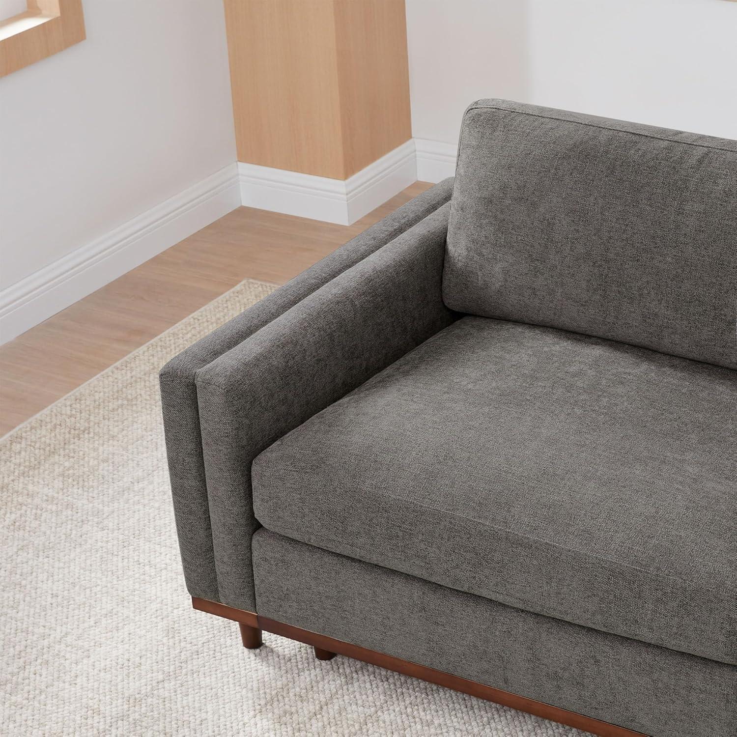 image:imageCHITA Super Large Luxury L Shape Convertible Sectional Modular Sofa Down Filled Modern Sofa with Ottoman Deep Seat Cloud Couch 118 inch Width 4 Seat Couch with Solid Wood Leg LinenGrey