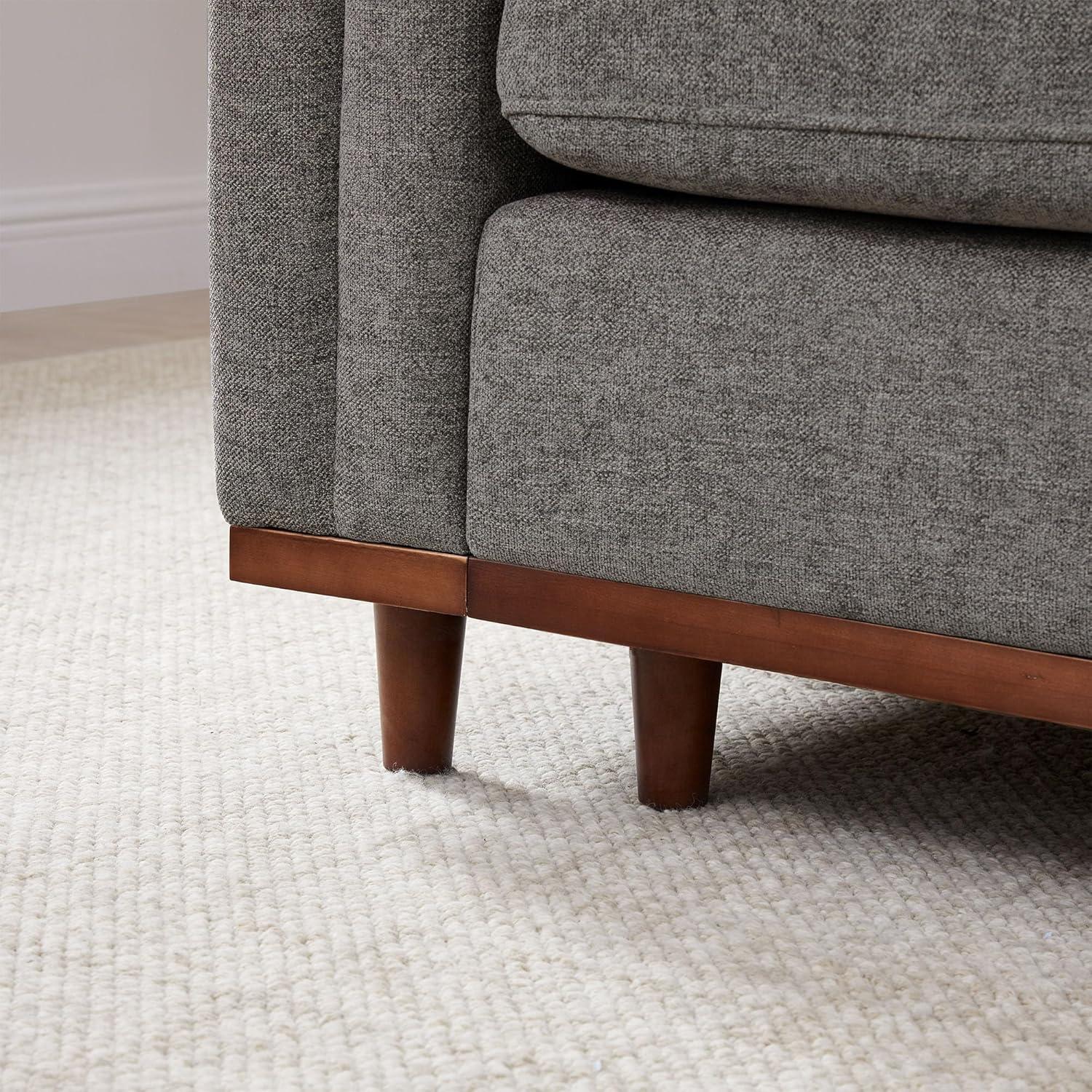 image:imageCHITA Super Large Luxury L Shape Convertible Sectional Modular Sofa Down Filled Modern Sofa with Ottoman Deep Seat Cloud Couch 118 inch Width 4 Seat Couch with Solid Wood Leg LinenGrey