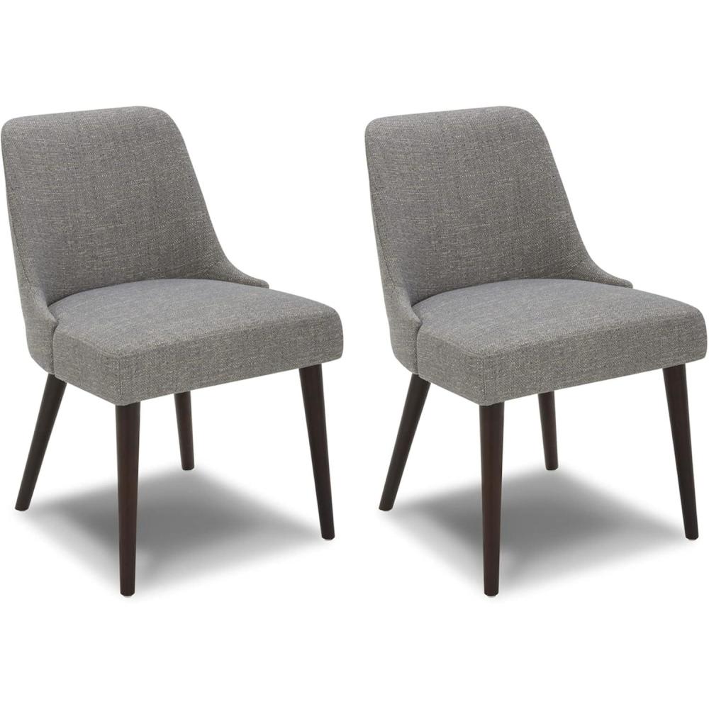 image:imageCHITA MidCentury Modern Dining Chair Upholstered Fabric Accent Chair for Dining Room Set of 2 Flax Beige in FabricFog in Contemporaryfabric