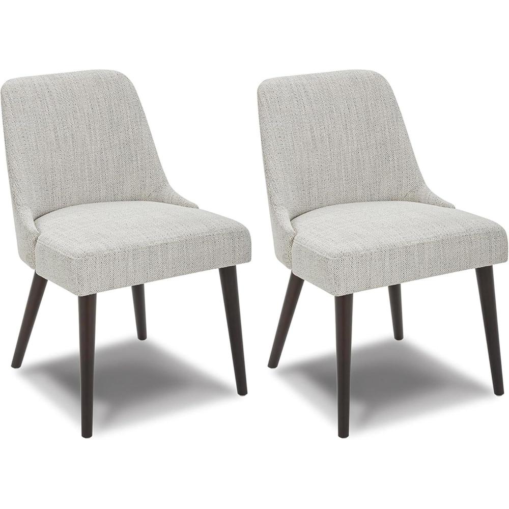 image:imageCHITA MidCentury Modern Dining Chair Upholstered Fabric Accent Chair for Dining Room Set of 2 Flax Beige in FabricIvory in Contemporaryfabric