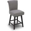 image:imageCHITA 26 Inch Counter Height Swivel Bar Stools Set of 2 FSC Certified Modern Upholstered Faux Leather Swivel Barstool Chair with Back Creamy GreyFlint Grey Performance Fabric