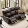 image:imageCHITA Genuine Leather Power Recliner Sofa Wall Hugger Reclining Loveseat with Console Power Headrest Dual Motor Wireless amp USB Charging Ports Recliner Couch for Living Room RV Leather in SaddleBrown