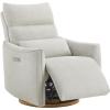 image:imageCHITA Swivel Rocker Recliner Chair Power Nursery Glider Recliner Nursery Rocking Chair with Adjustable Power Headrest FSC Certified Solid Wood Base Moss GreenCrockery Gray