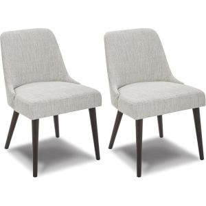 CHITA Mid-Century Modern Dining Chair, Upholstered Fabric Accent Chair for Dining Room, Set of 2, Flax Beige in Fabric(Ivory in Contemporary-fabric)