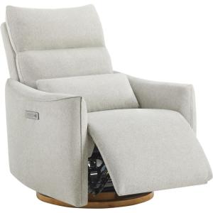 CHITA Swivel Rocker Recliner Chair, Power Nursery Glider Recliner, Nursery Rocking Chair with Adjustable Power Headrest, FSC Certified, Solid Wood Base, Moss Green(Crockery (Gray))