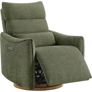 CHITA Swivel Rocker Recliner Chair, Power Nursery Glider Recliner, Nursery Rocking Chair with Adjustable Power Headrest, FSC Certified, Solid Wood Base, Moss Green(Moss Green)