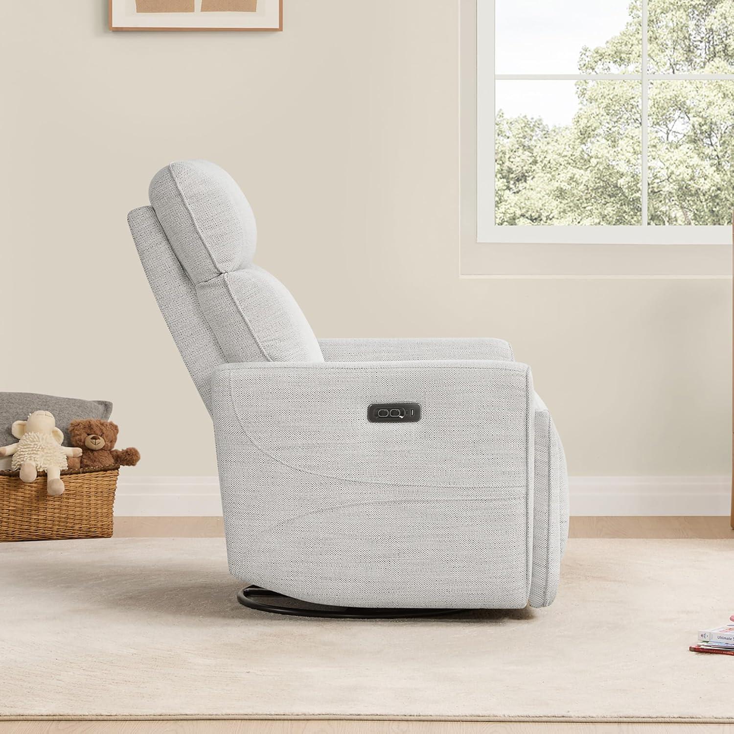 image:imageCHITA Electronic Power Recliner Chair Swivel Glider FSC Certified Modern Nursery Rocking Chair with USB and TypeC Ports IvoryIvory