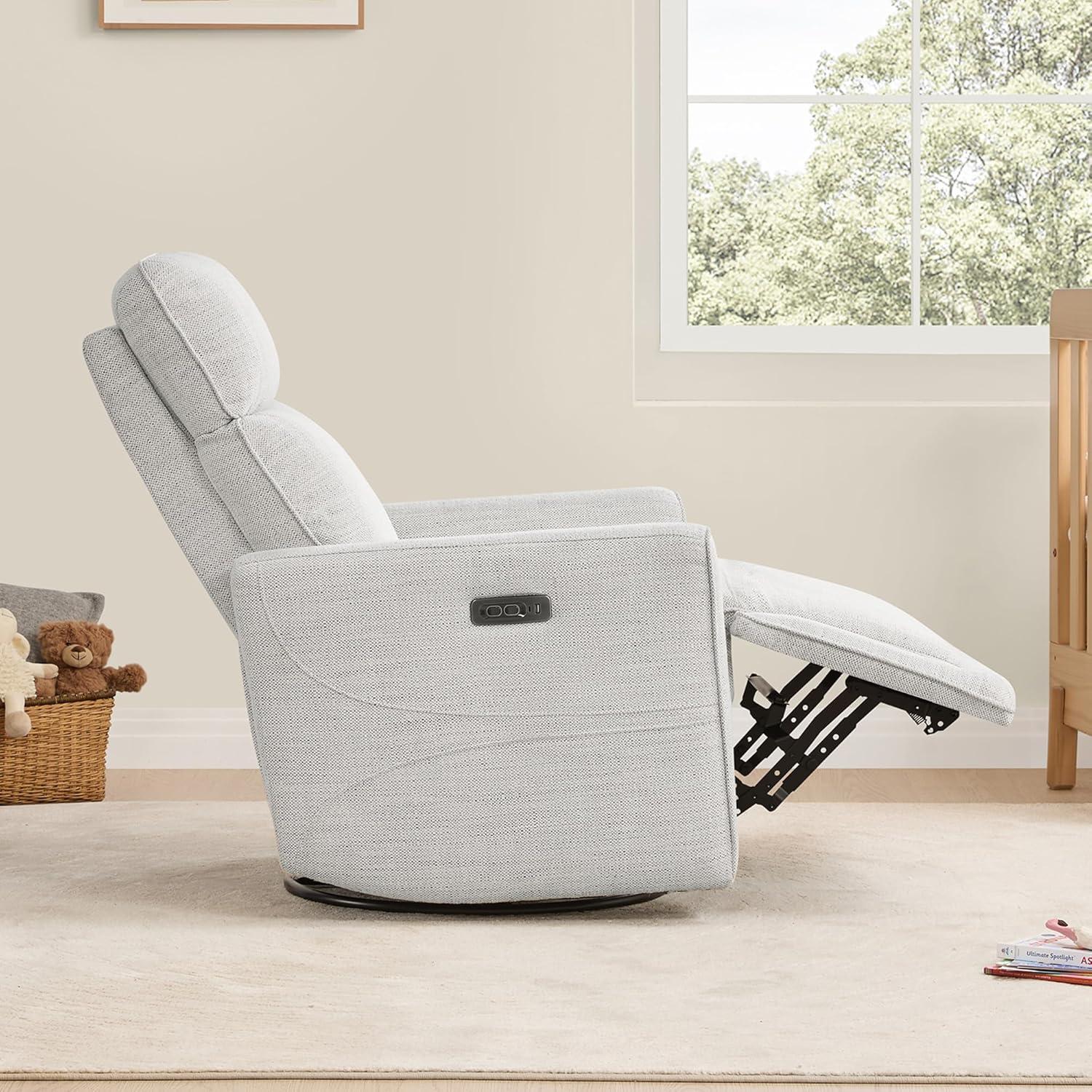 image:imageCHITA Electronic Power Recliner Chair Swivel Glider FSC Certified Modern Nursery Rocking Chair with USB and TypeC Ports IvoryIvory