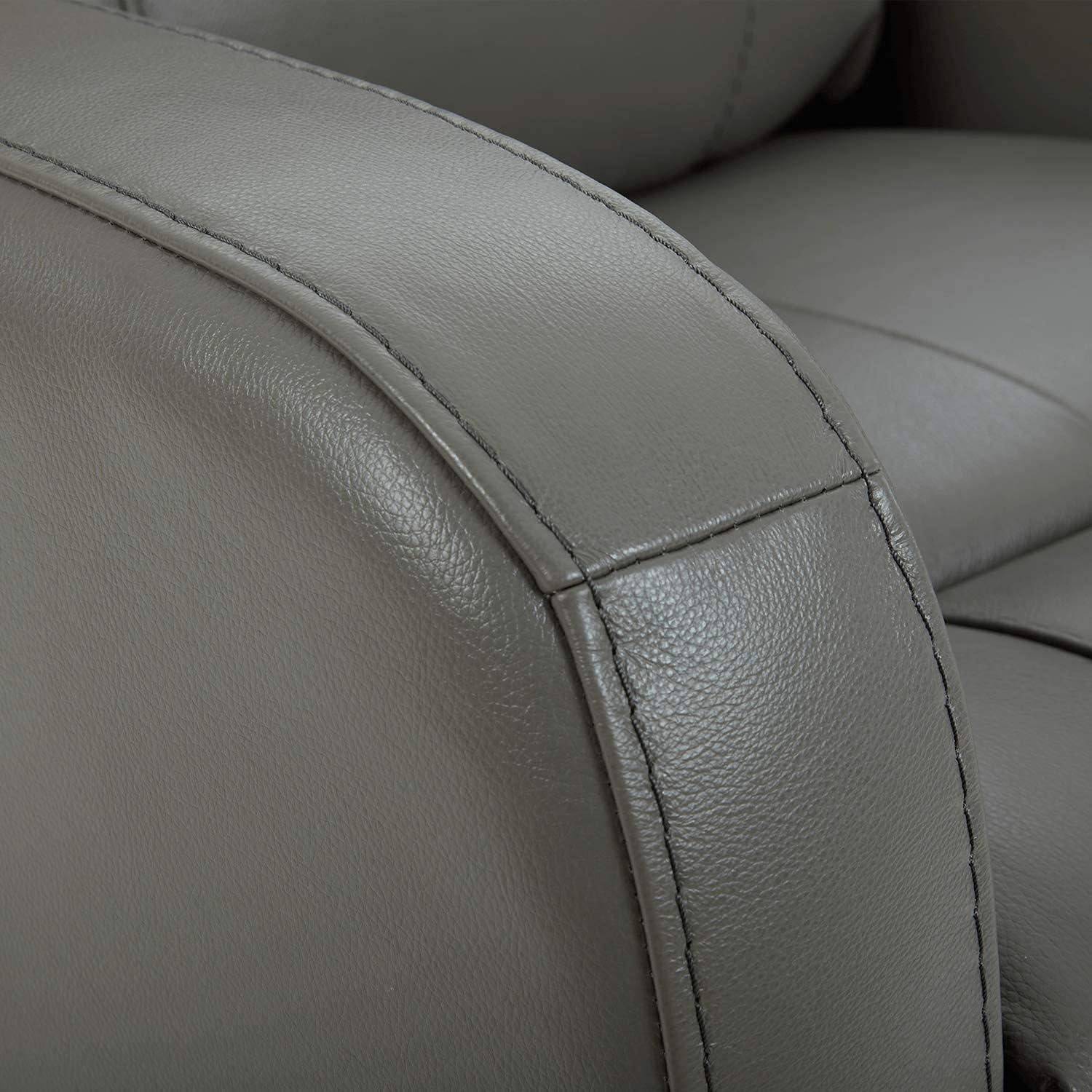 image:imageCHITA Genuine Leather Power Swivel Glider Recliner Chair FSC Certified Double Layer Backrest Truck Armrest Recliner Chair Sofa for Living RoomWhiteHaze