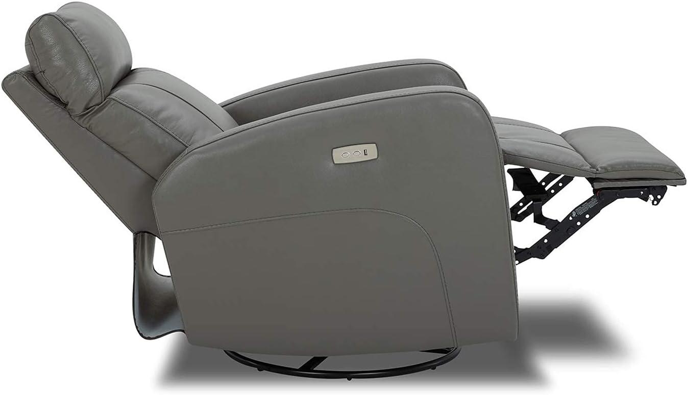 image:imageCHITA Genuine Leather Power Swivel Glider Recliner Chair FSC Certified Double Layer Backrest Truck Armrest Recliner Chair Sofa for Living RoomWhiteHaze